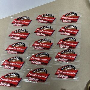 Vintage Budweiser Atlanta BudBowl Patch‎ 2000, Bow Tie Patches, Strip Of Five